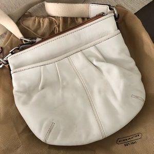 White Leather Crossbody Coach Purse